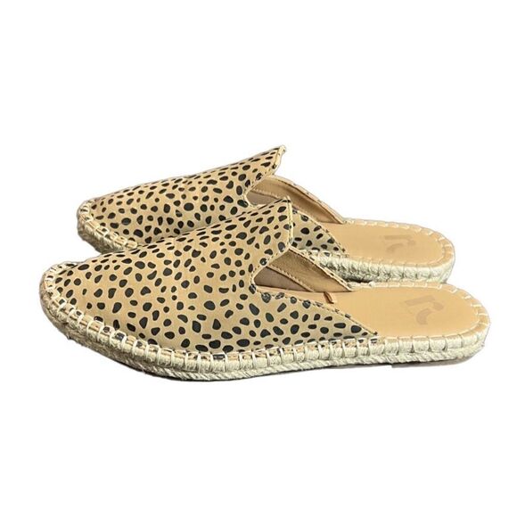 Report animal print slip on shoes mules tan black size 8 - Picture 2 of 11